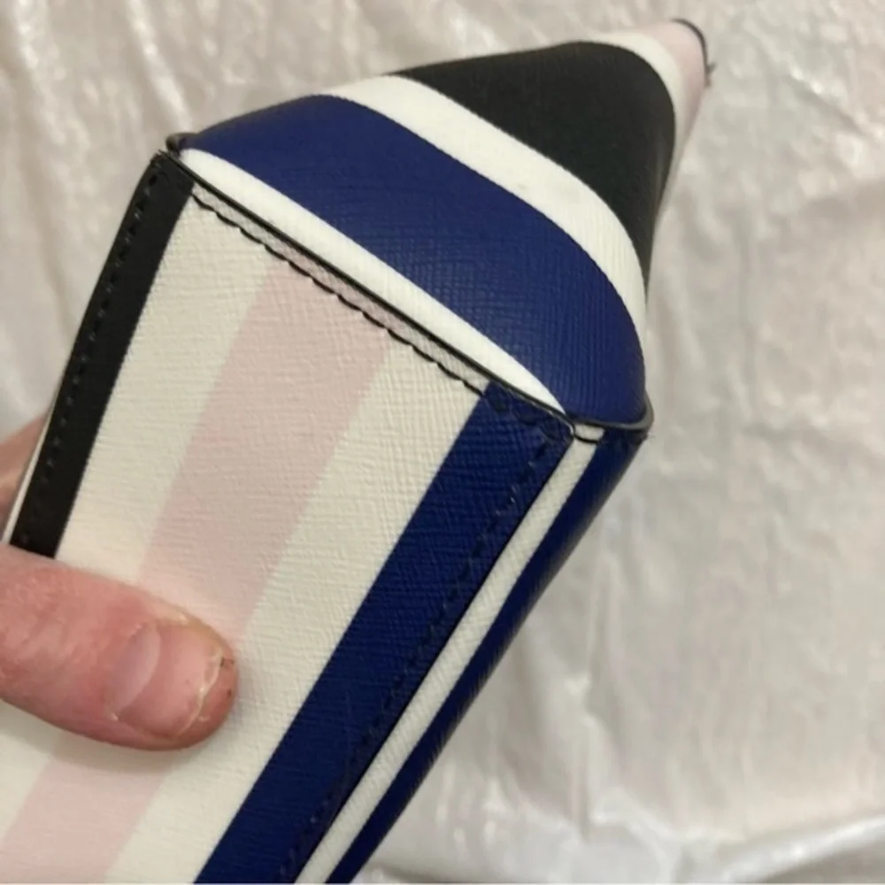 Kate spade striped makeup clutch bag case